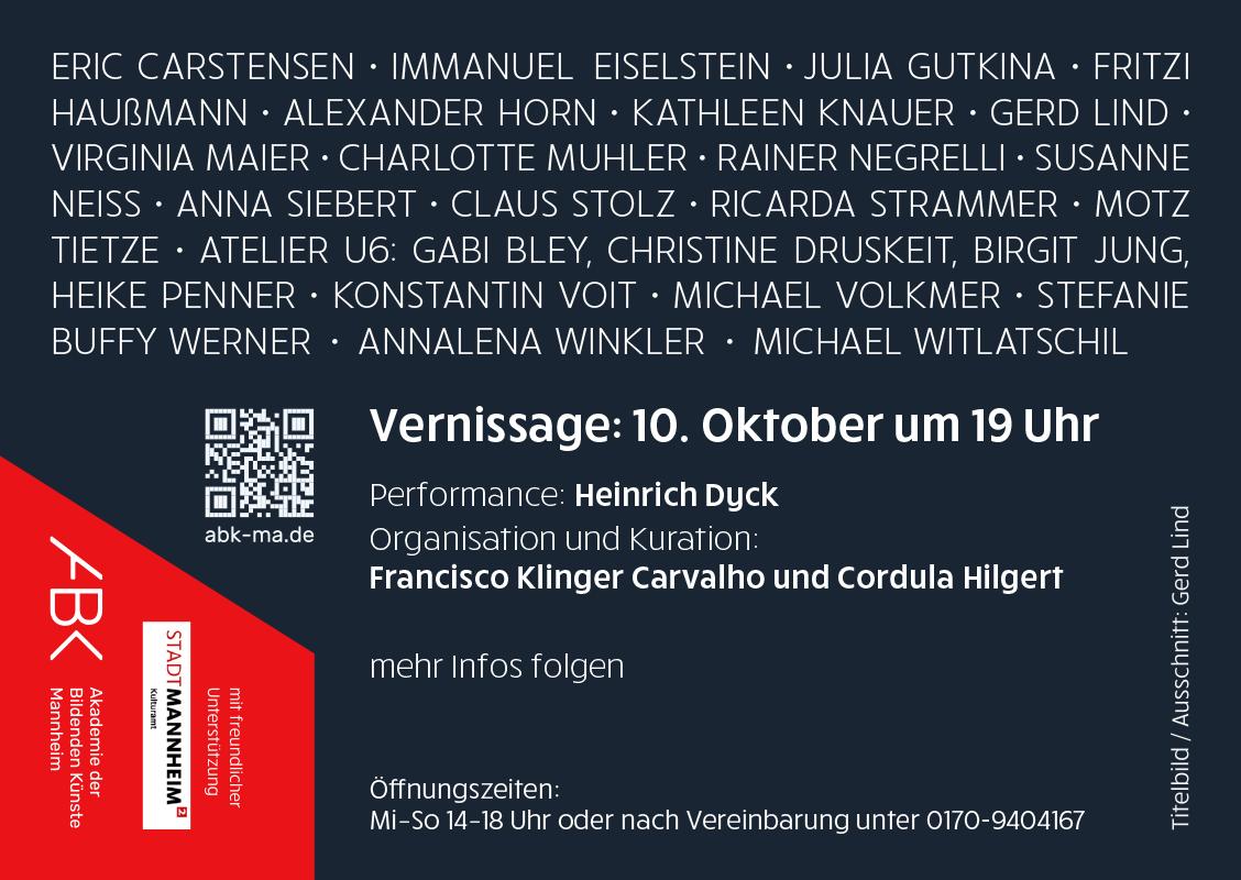 Teilnehmerliste und Vernissage-Infos